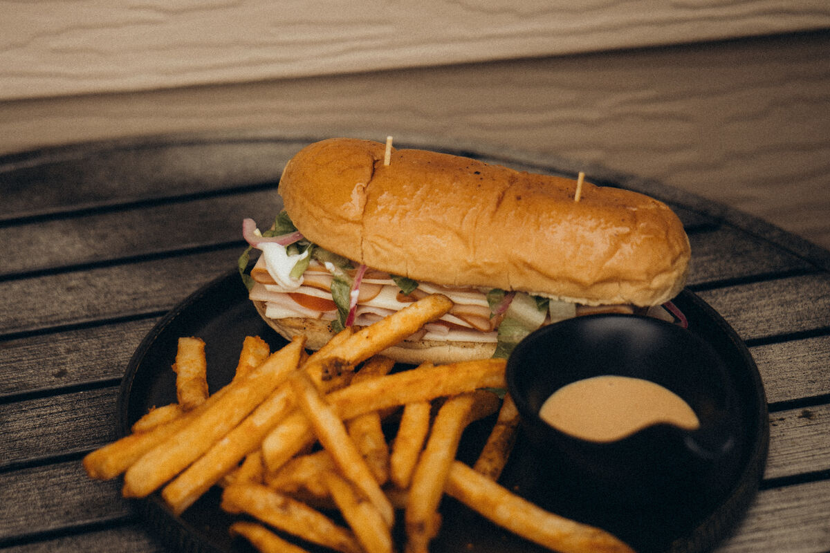 Panino with fries and house sauce